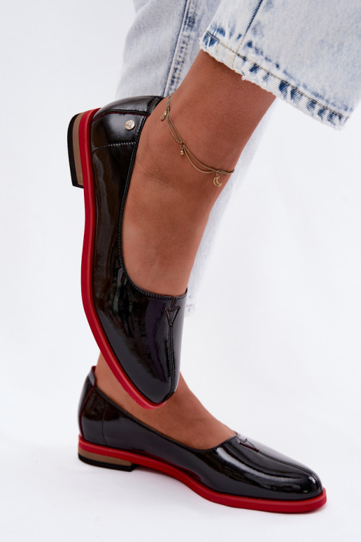 Leather Patent Ballerinas Maciejka K7463-01 Black