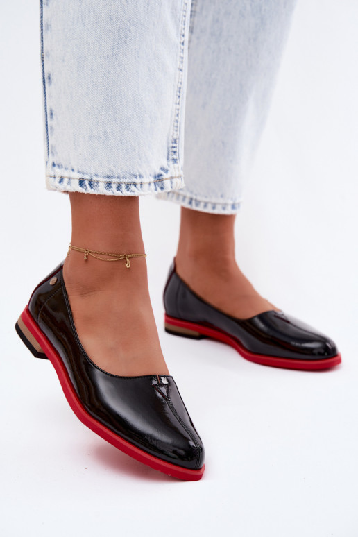 Leather Patent Ballerinas Maciejka K7463-01 Black