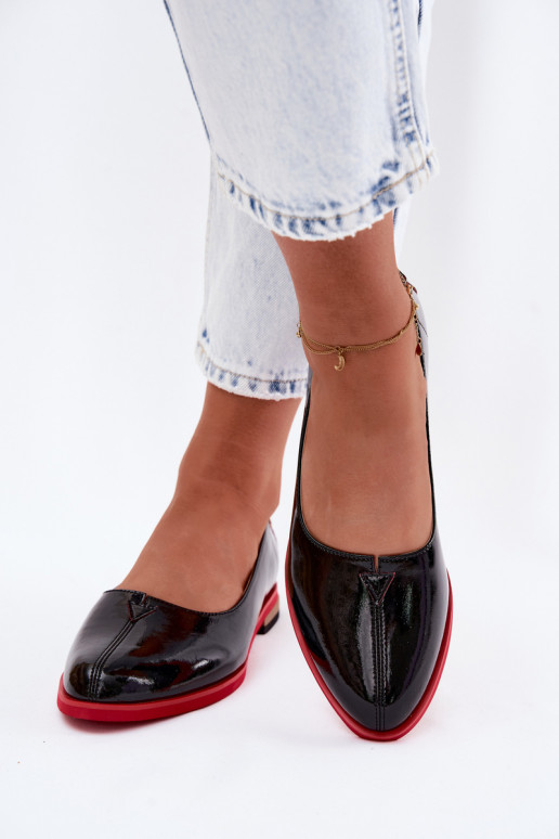 Leather Patent Ballerinas Maciejka K7463-01 Black