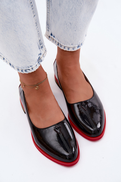 Leather Patent Ballerinas Maciejka K7463-01 Black