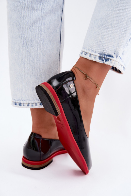 Leather Patent Ballerinas Maciejka K7463-01 Black