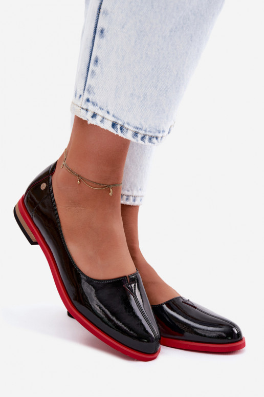 Leather Patent Ballerinas Maciejka K7463-01 Black