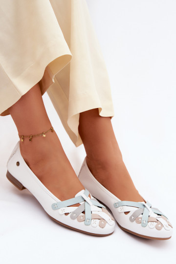 Leather Ballerinas Maciejka P7542-11 White