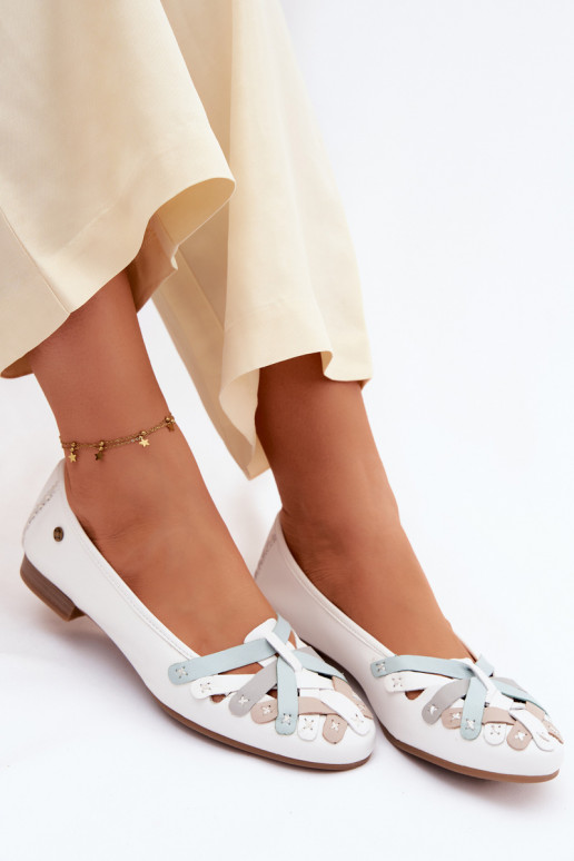 Leather Ballerinas Maciejka P7542-11 White
