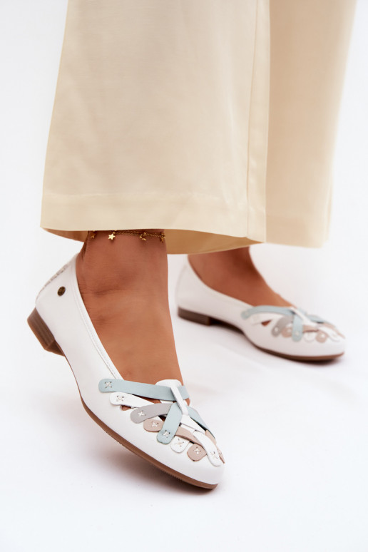 Leather Ballerinas Maciejka P7542-11 White
