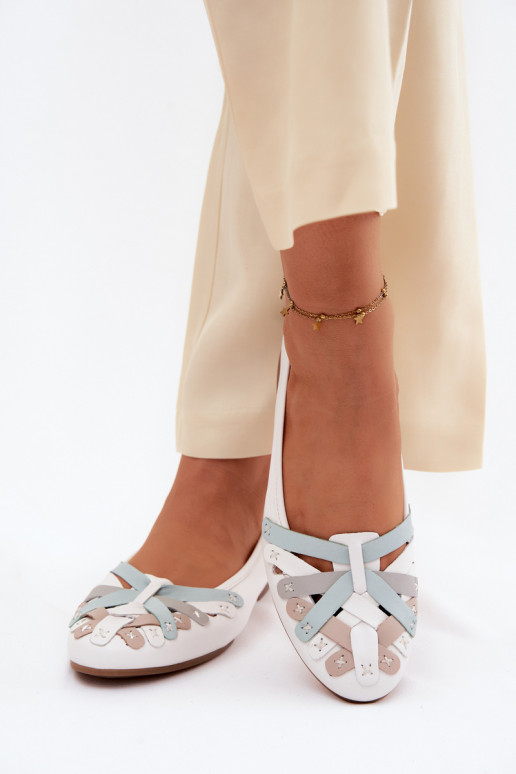 Leather Ballerinas Maciejka P7542-11 White