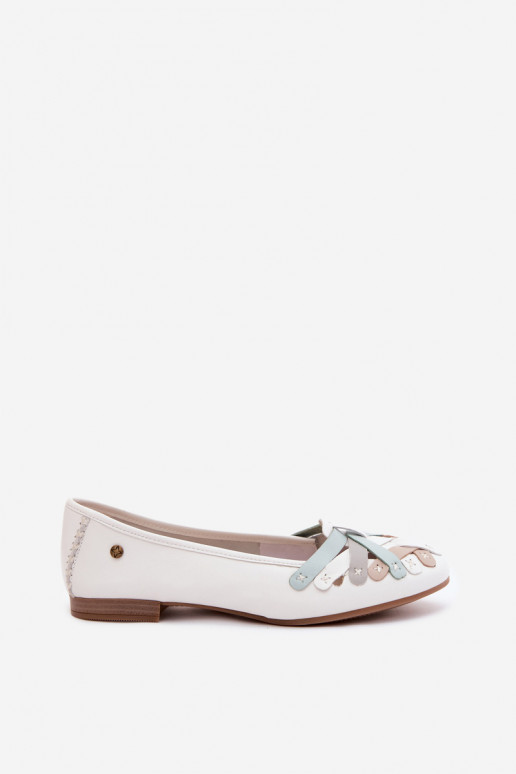 Leather Ballerinas Maciejka P7542-11 White
