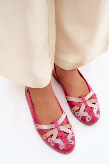 Leather Ballerinas Maciejka P7542-15 Fuchsia