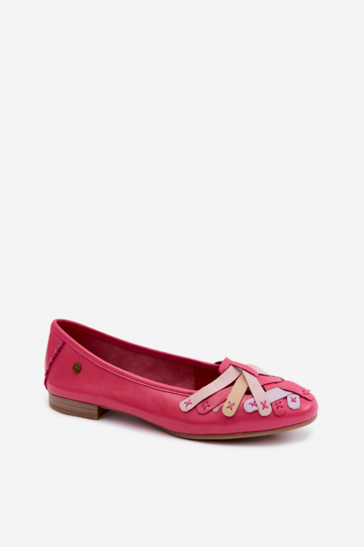 Leather Ballerinas Maciejka P7542-15 Fuchsia