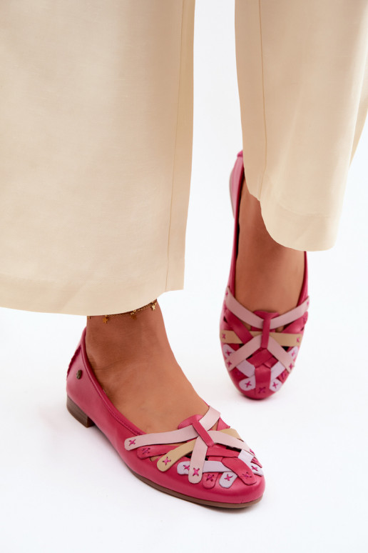 Leather Ballerinas Maciejka P7542-15 Fuchsia