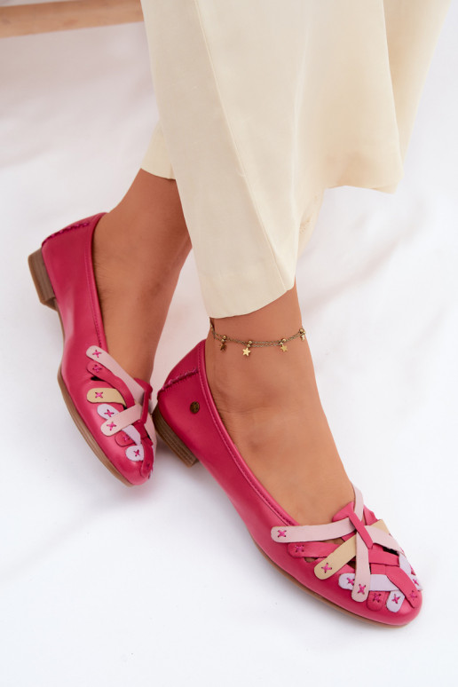 Leather Ballerinas Maciejka P7542-15 Fuchsia