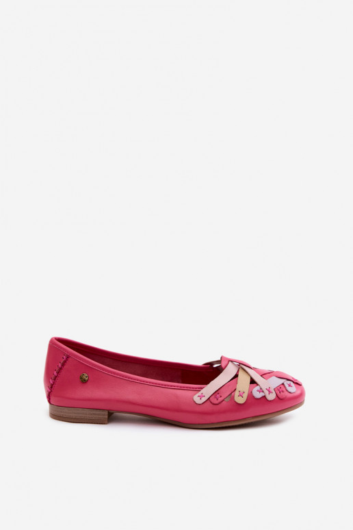 Leather Ballerinas Maciejka P7542-15 Fuchsia