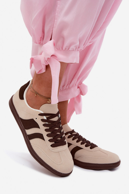 Sneakersy Damskie Beżowe Lurea