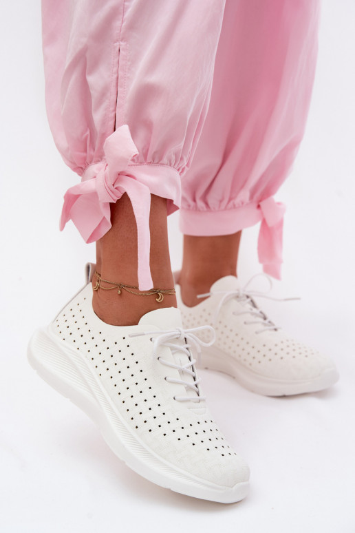 Women's Openwork Sports Sneakers White Heressa