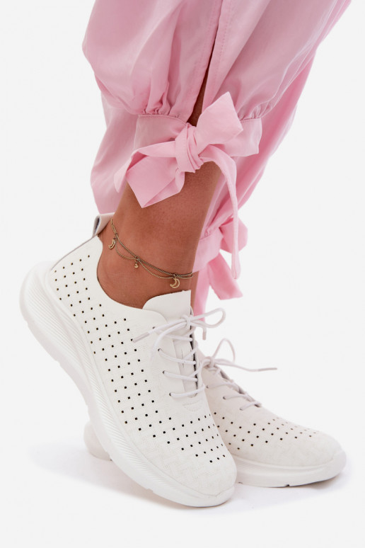 Women's Openwork Sports Sneakers White Heressa