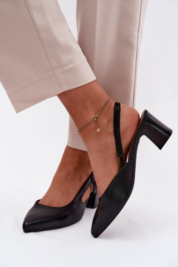Women's heeled sandals Sergio Leone SK472 in black color