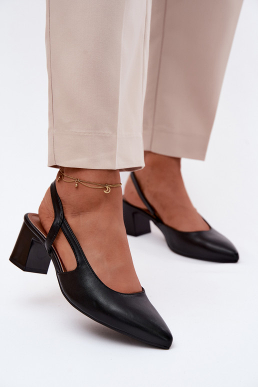 Sandały Damskie Na Obcasie Sergio Leone SK472 Czarne