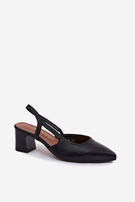 Women's heeled sandals Sergio Leone SK472 in black color