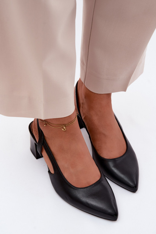 Sandały Damskie Na Obcasie Sergio Leone SK472 Czarne