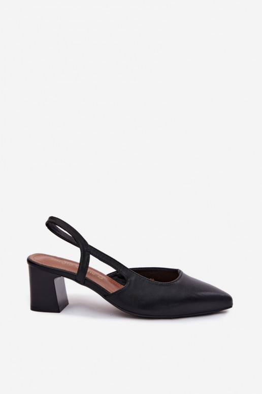 Women's heeled sandals Sergio Leone SK472 in black color