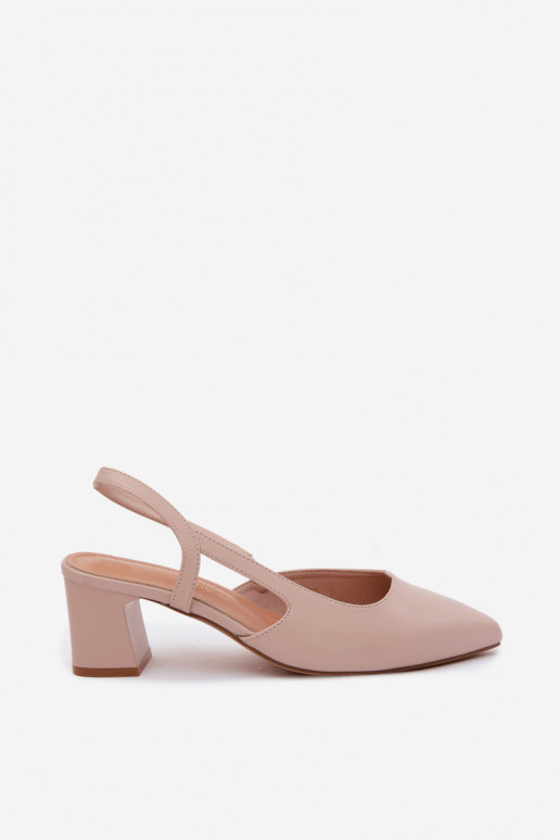 Women's heeled sandals Sergio Leone SK472 in cream pink color