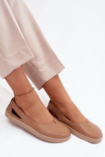 Baleriny Barefoot Zazoo 10217 w kolorze cappuccino