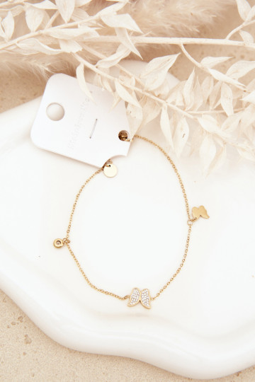 Leg Bracelet With butterflies Gold 2