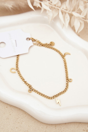 Gold Ankle Bracelet with Charms 2