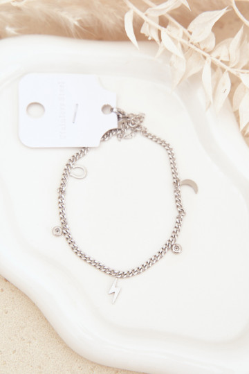 Silver Ankle Bracelet with Charms 2