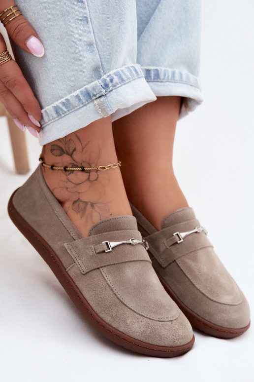 Capuccino-colored suede moccasins Barefoot Zazoo 322