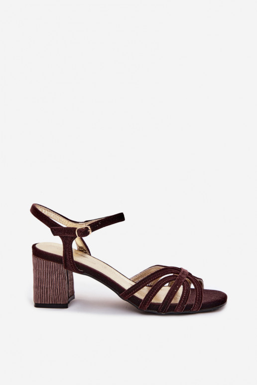 Velvet Women's Heeled Sandals D&A SR61-0102 Chocolate