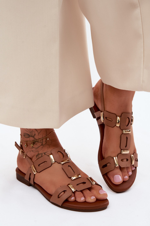 Women's Flat Light Brown Sandals PL61-0903