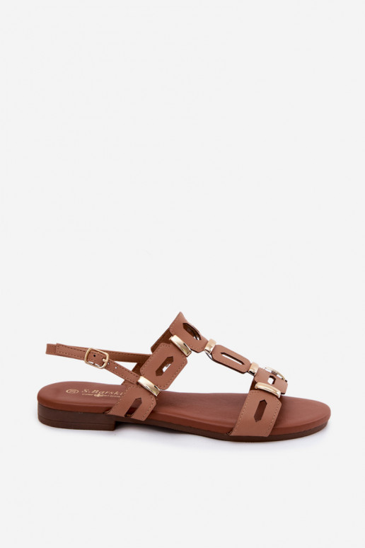 Women's Flat Light Brown Sandals PL61-0903