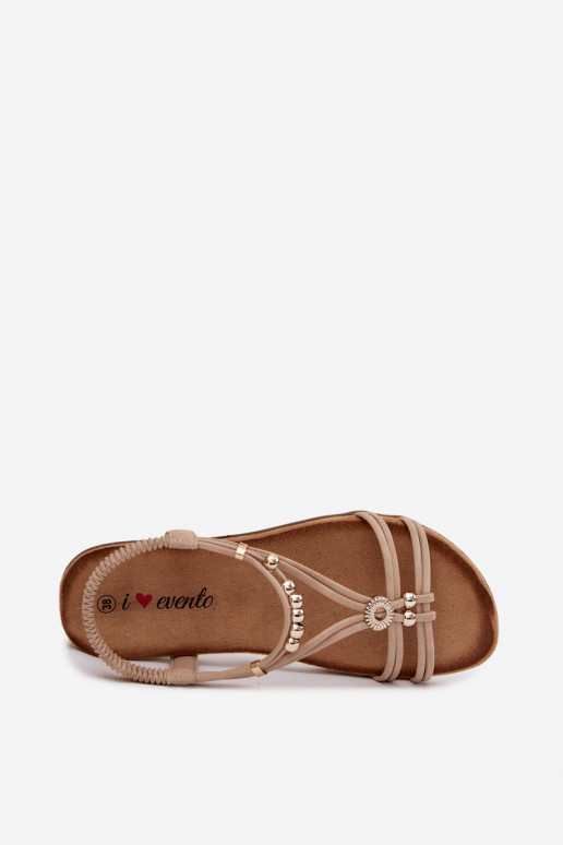 Women's Flat Sandals With Straps Beige Zelda