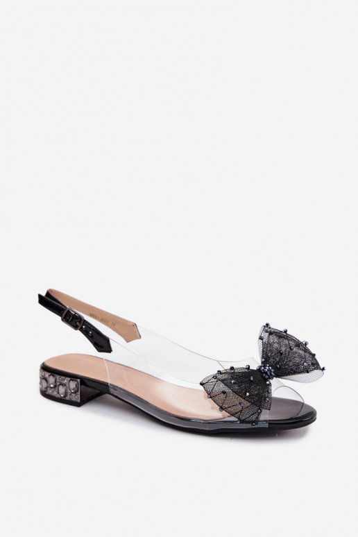 Women's Transparent Sandals With Bow D&A MR61-9001 Black