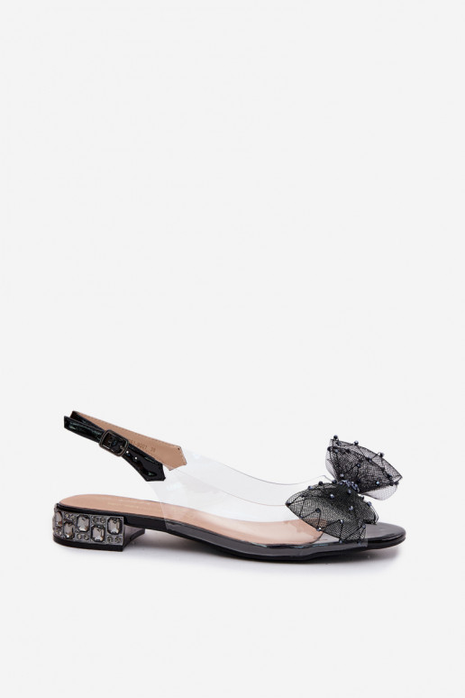 Women's Transparent Sandals With Bow D&A MR61-9001 Black