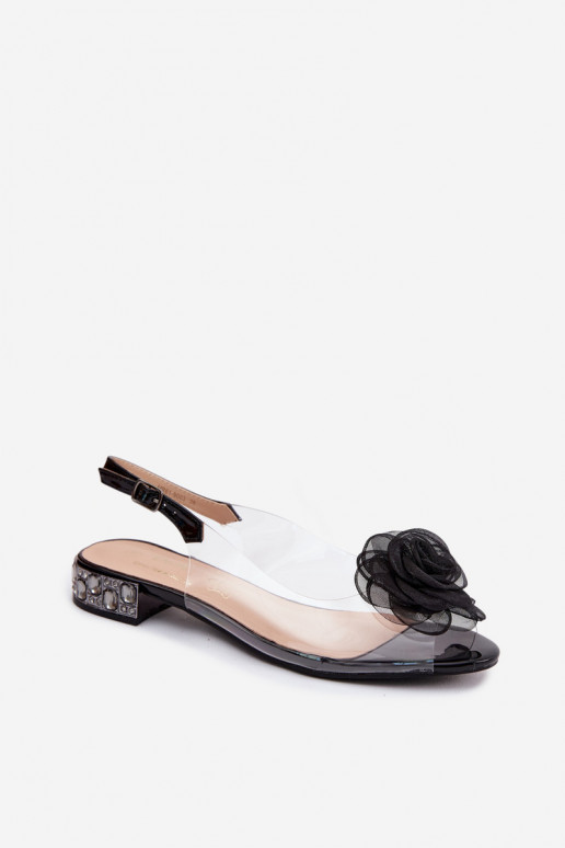 Women's Transparent Sandals With Rose D&A MR61-9003 Black