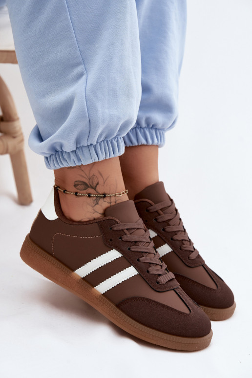 Sneakersy Damskie Czekoladowe Seabell