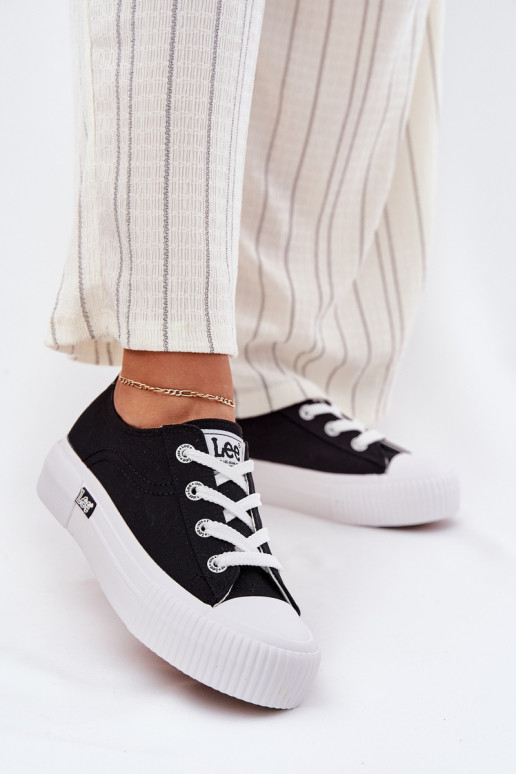 Trampki Damskie Na Platformie LEE ISLA C WOMEN LOW 50261002.25Y Czarne