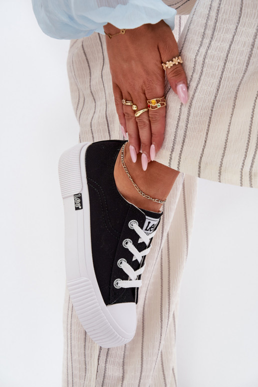 Trampki Damskie Na Platformie LEE ISLA C WOMEN LOW 50261002.25Y Czarne