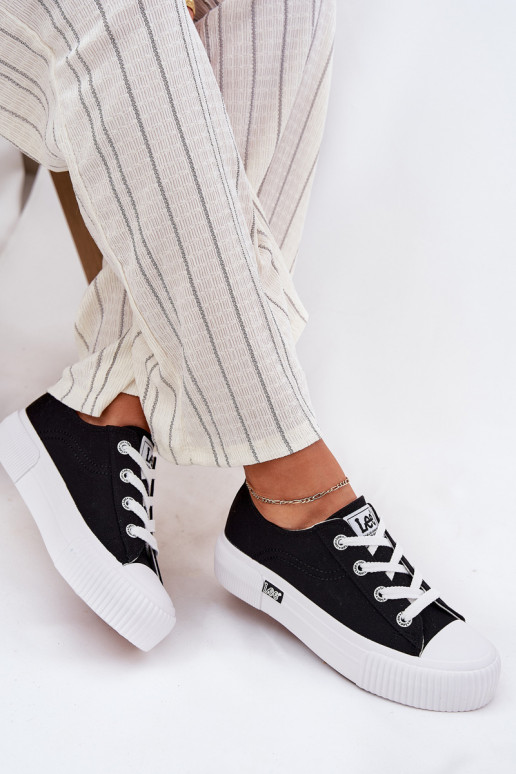 Trampki Damskie Na Platformie LEE ISLA C WOMEN LOW 50261002.25Y Czarne
