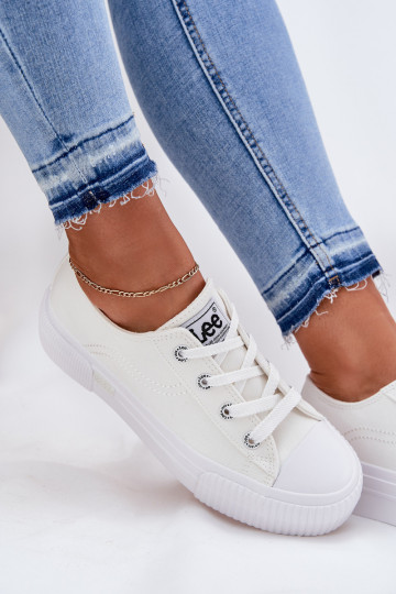 Casual shoes with platform in white