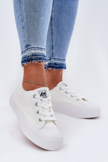 Casual shoes with platform in white 2