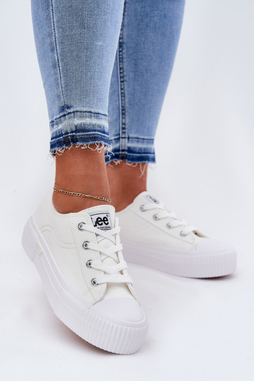 Casual shoes with platform in white