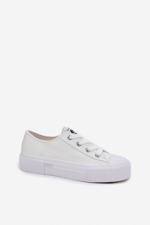 Lekkie buty z platformą w białym kolorze