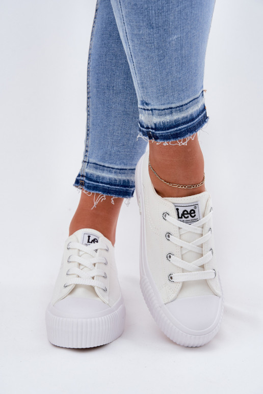 Casual shoes with platform in white