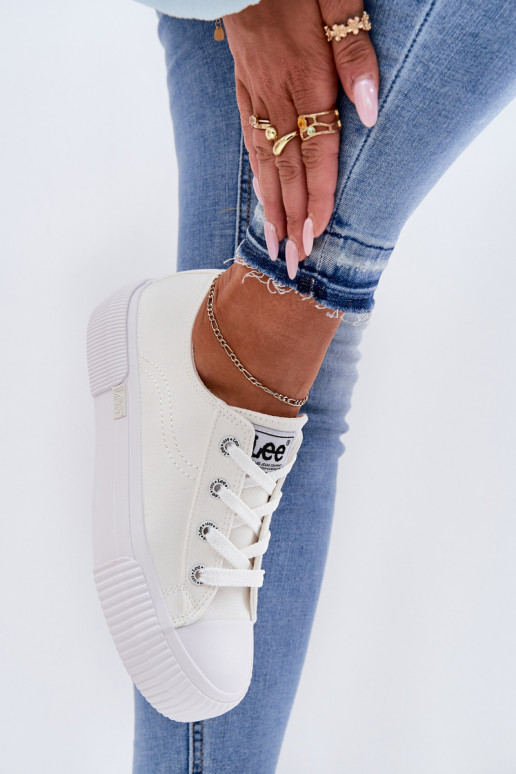 Casual shoes with platform in white