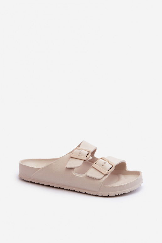 Women's sandals with foam and buckles in sand color Luciene
