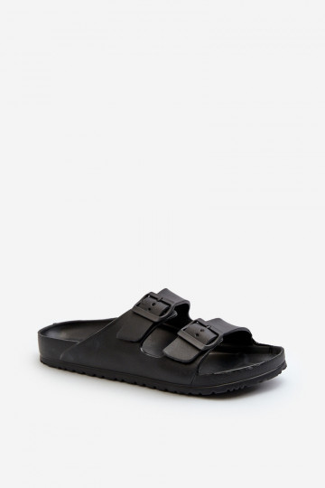 Men's lightweight sandals with buckles in black color Avatara