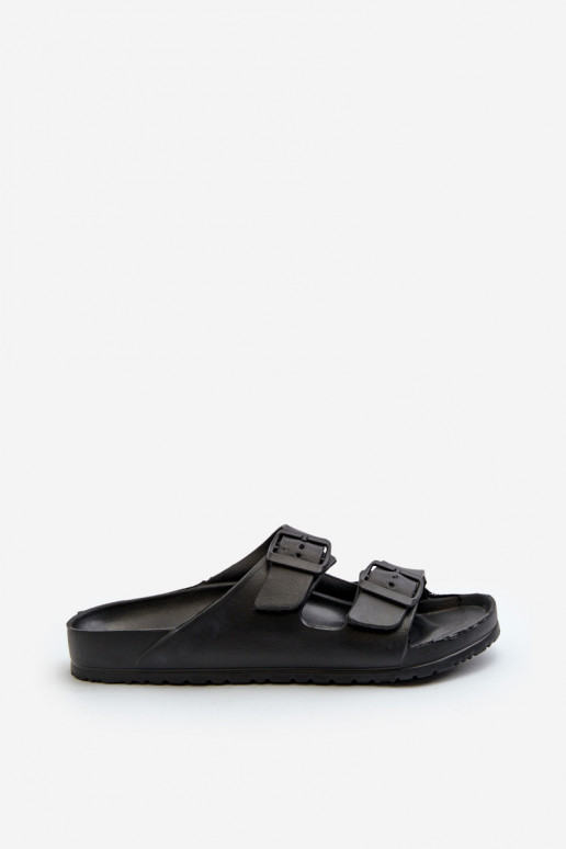Men's Lightweight Foam Sandals With Buckles Black Avatara